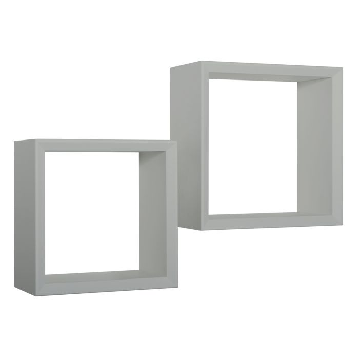 Box Doccia .it - Mensole a cubo da parete Set di 2 pz componibile colore  Grigio sasso mod. Ginevra