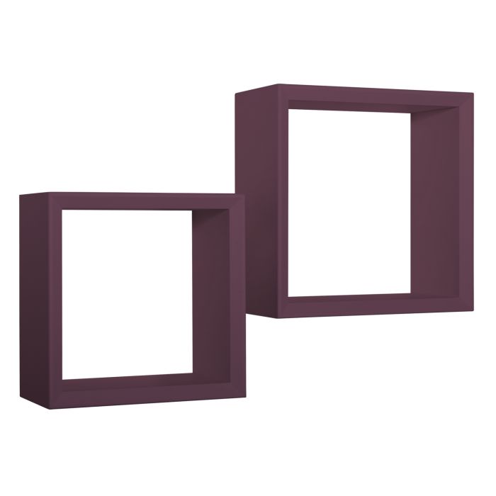 Mensole a cubo da parete Set di 2 pz componibile colore Viola mod. Ginevra main product photo