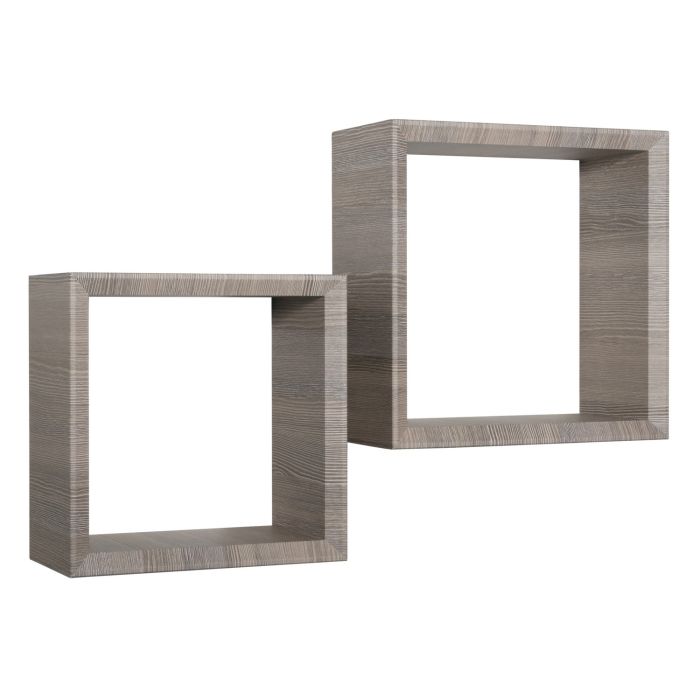 Mensole a cubo da parete Set di 2 pz componibile colore Rovere moka mod. Ginevra main product photo