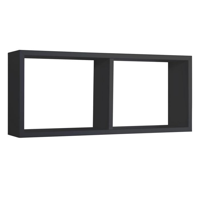 Mensola da parete 2 scomparti colore Nero 70x30 cm mod. Morgana main product photo