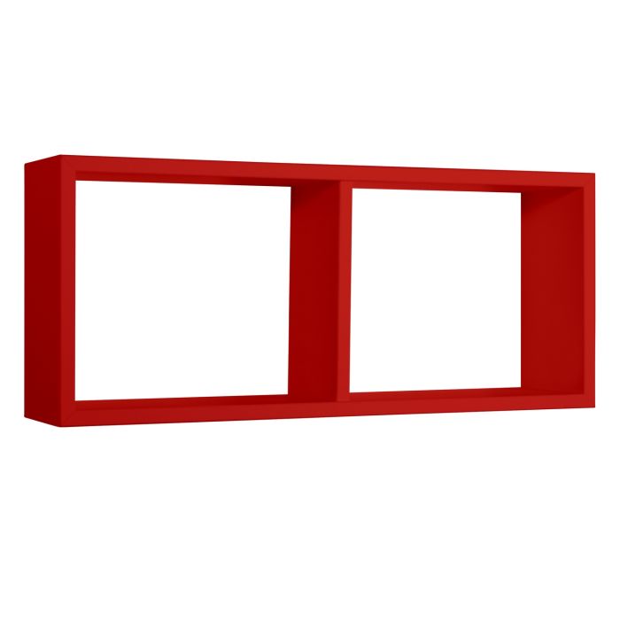 Mensola da parete 2 scomparti colore Rosso 70x30 cm mod. Morgana main product photo