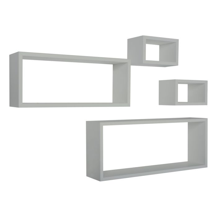 Mensole rettangolari da parete componibili Set di 4 colore Grigio sasso mod. Merlino main product photo