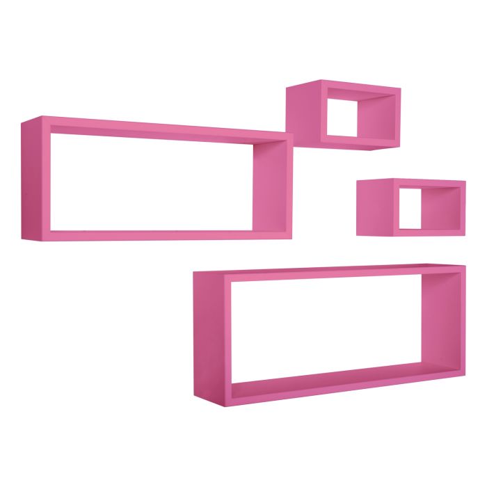 Mensole rettangolari da parete componibili Set di 4 colore Fucsia mod. Merlino main product photo