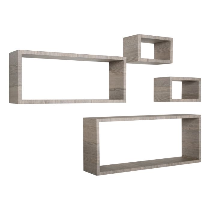 Mensole rettangolari da parete componibili Set di 4 colore Rovere moka mod. Merlino main product photo