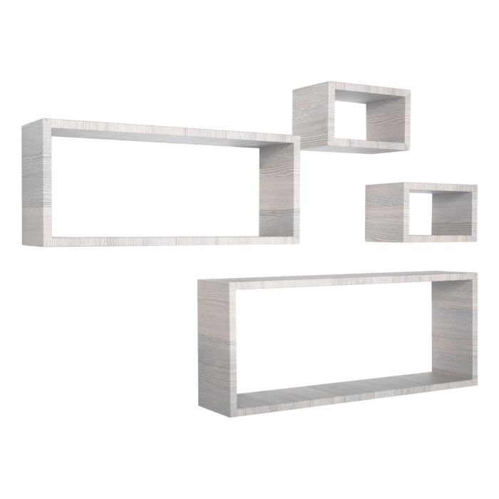 Mensole rettangolari da parete componibili Set di 4 colore Rovere grigio mod. Merlino main product photo