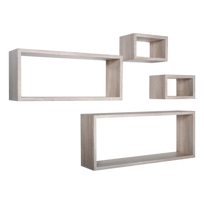 Mensole rettangolari da parete componibili Set di 4 colore Rovere sagerau mod. Merlino main product photo