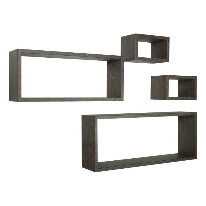 Mensole rettangolari da parete componibili Set di 4 colore Rovere scuro mod. Merlino main product photo