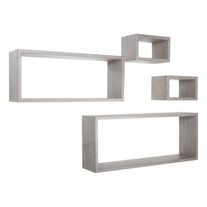 Mensole rettangolari da parete componibili Set di 4 colore Grigio mod. Merlino main product photo