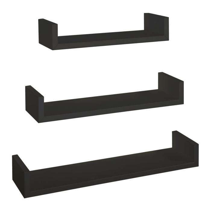 Mensole da Parete Set di 3 pz colore Nero mod. Calamita main product photo