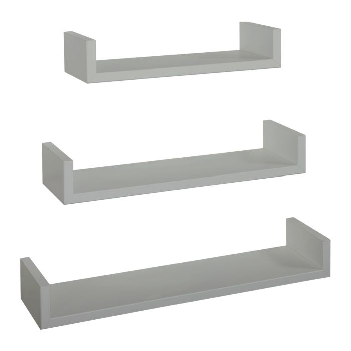 Mensole da Parete Set di 3 pz colore Grigio sasso mod. Calamita main product photo