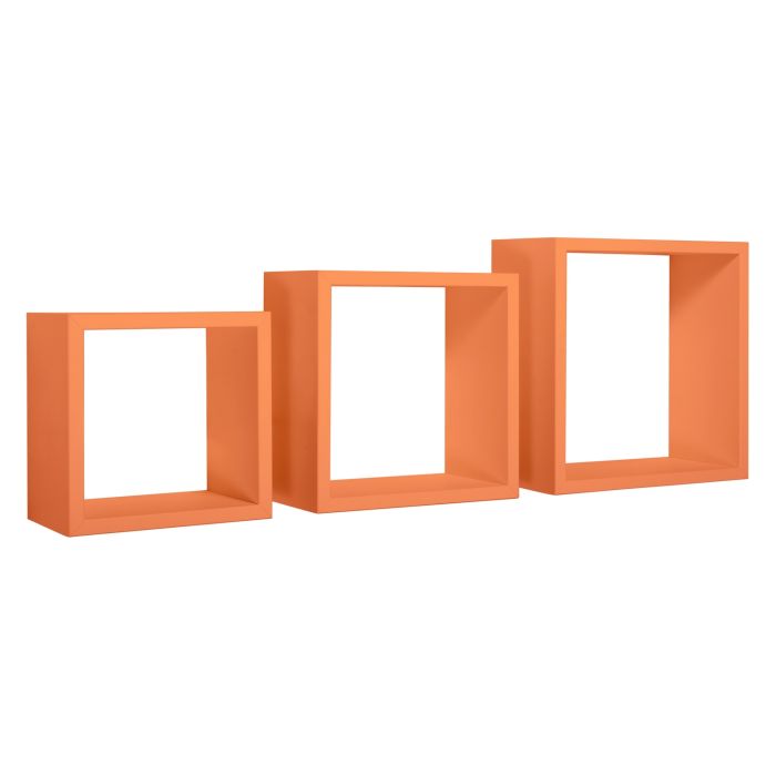 Mensole a cubo da parete set di 3 pz componibile colore Arancione mod. InCubo main product photo
