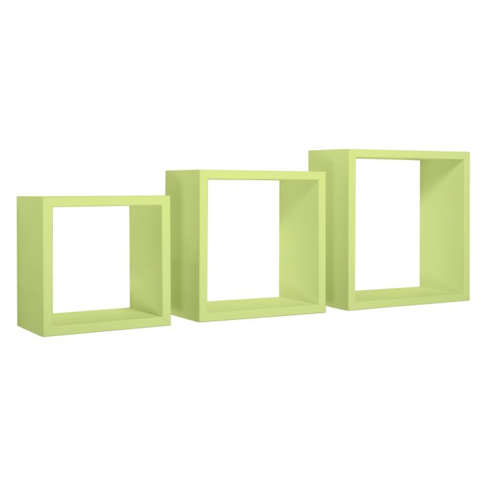 Mensole a cubo da parete set di 3 pz componibile colore Verde mod. InCubo main product photo