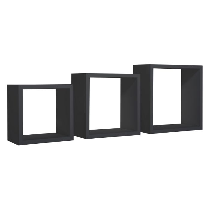 Mensole a cubo da parete set di 3 pz componibile colore Nero mod. InCubo main product photo