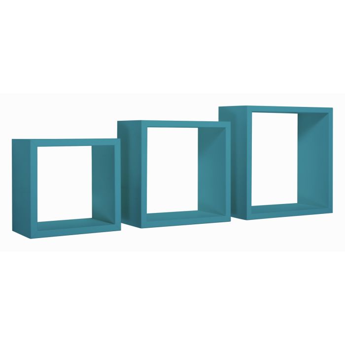 Mensole a cubo da parete set di 3 pz componibile colore Blu atollo mod. InCubo main product photo