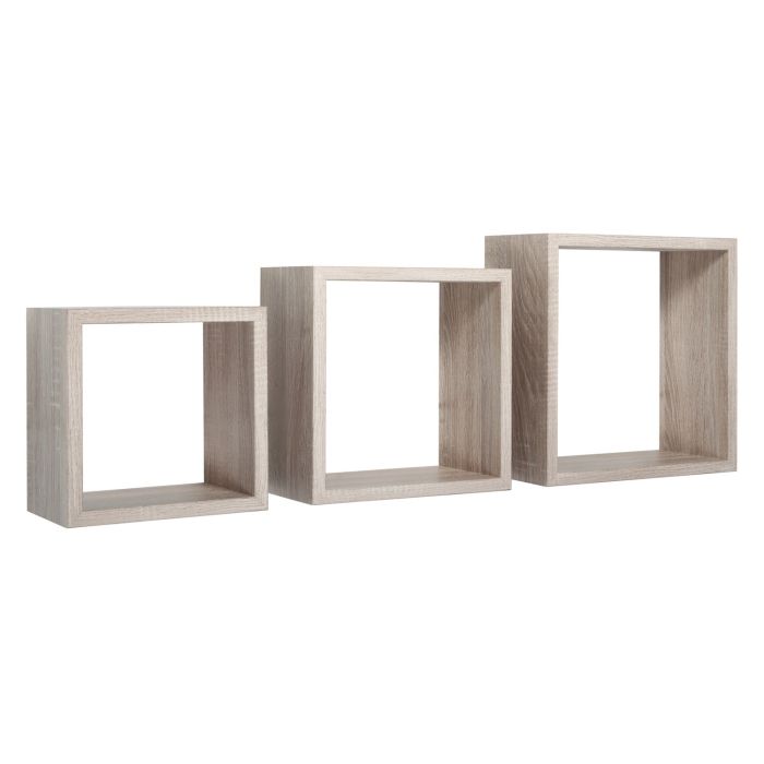 Mensole a cubo da parete set di 3 pz componibile colore Rovere sagerau mod. InCubo main product photo