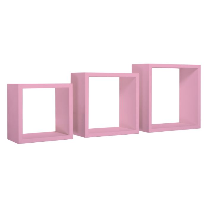 Mensole a cubo da parete set di 3 pz componibile colore Rosa mod. InCubo main product photo