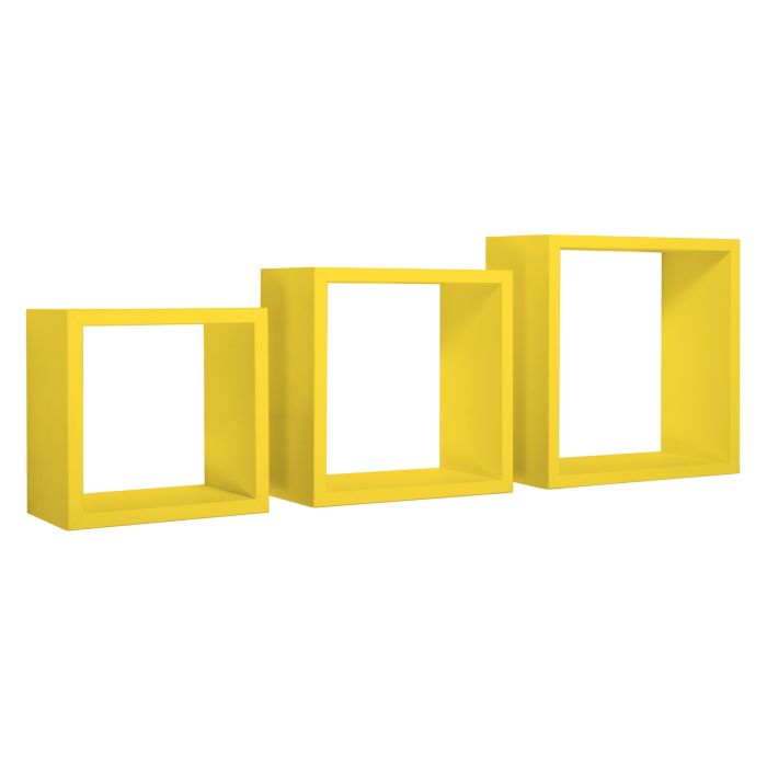 Mensole a cubo da parete set di 3 pz componibile colore Giallo mod. InCubo main product photo