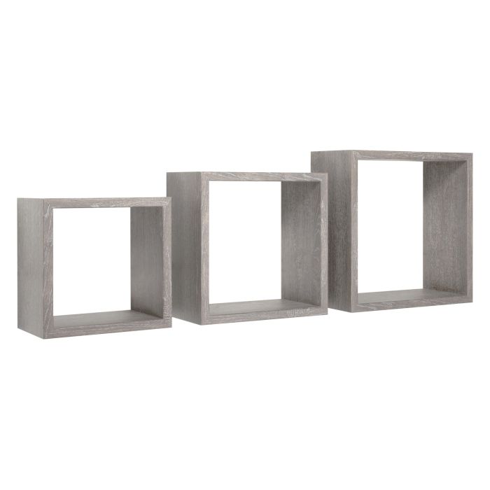Mensole a cubo da parete set di 3 pz componibile colore Rovere grigio mod. InCubo main product photo
