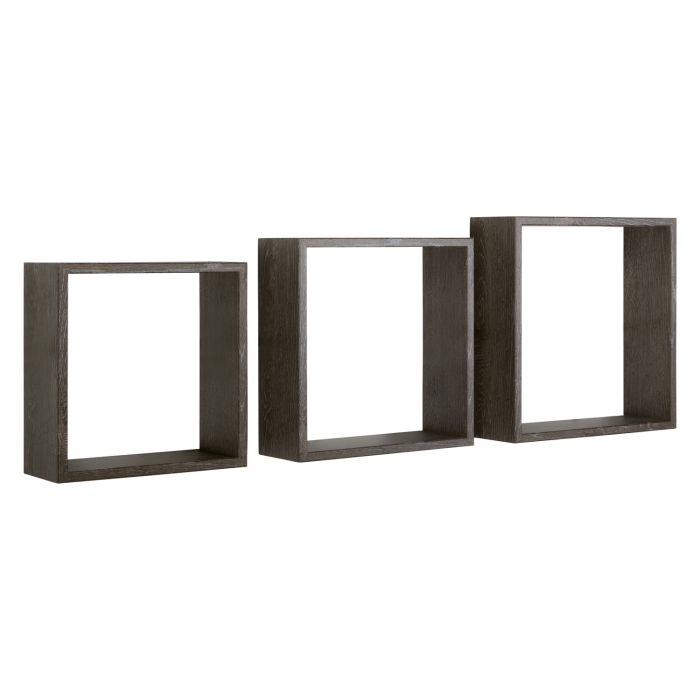 Mensole a cubo da parete set di 3 pz componibile colore Rovero scuro mod. InCubo Slim main product photo