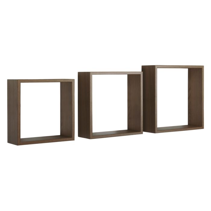 Mensole a cubo da parete set di 3 pz componibile colore Rovere tabacco mod. InCubo Slim main product photo