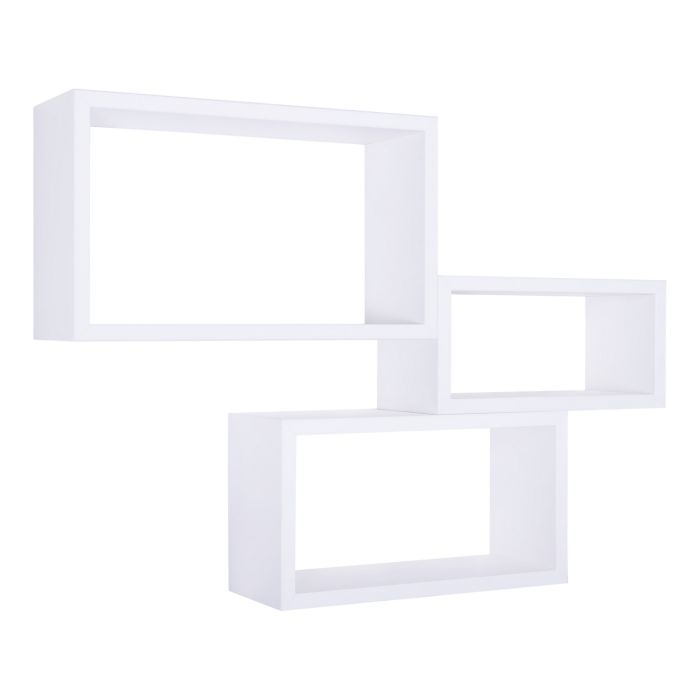 Mensole da parete rettangolari set di 3 pz componibile colore Bianco mod. Trittico main product photo