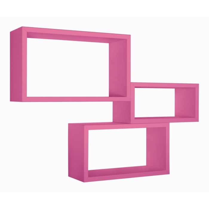 Mensole da parete rettangolari set di 3 pz componibile colore Fucsia mod. Trittico main product photo