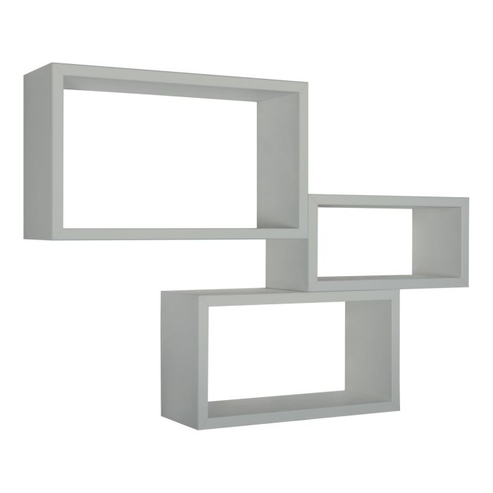 Mensole da parete rettangolari set di 3 pz componibile colore Grigio sasso mod. Trittico main product photo