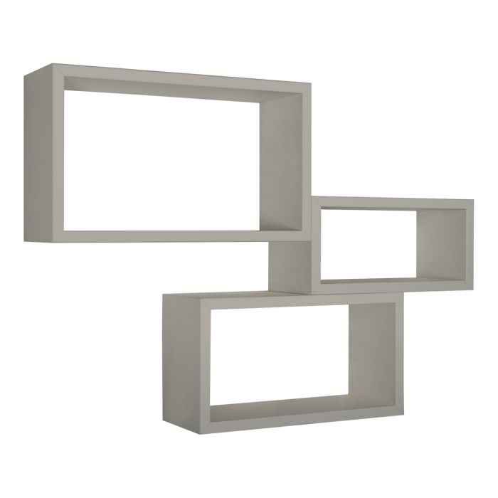 Mensole da parete rettangolari set di 3 pz componibile colore Marrone talpa mod. Trittico main product photo