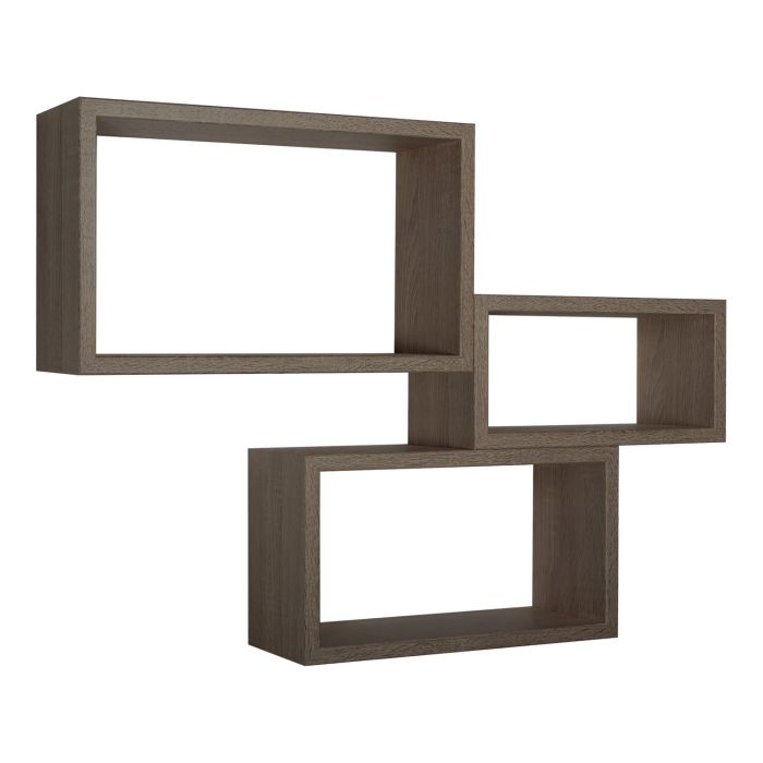 Mensole da parete rettangolari set di 3 pz componibile colore Noce mod. Trittico main product photo