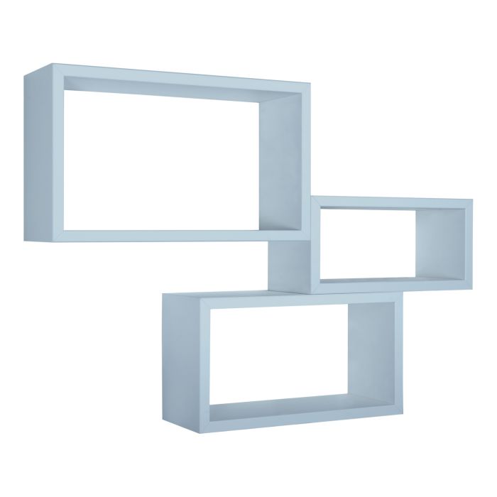 Mensole da parete rettangolari set di 3 pz componibile colore Blu mod. Trittico main product photo