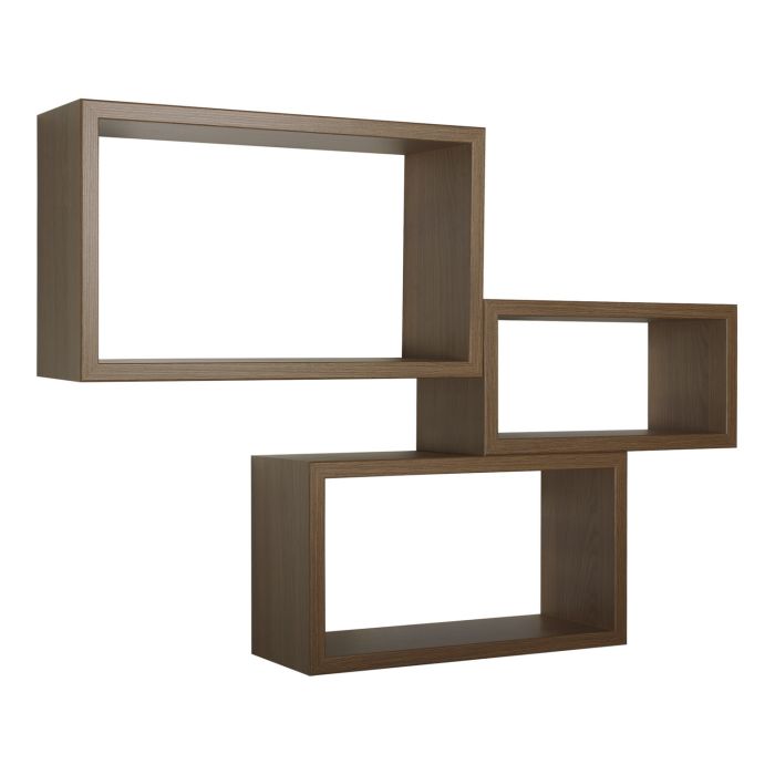 Mensole da parete rettangolari set di 3 pz componibile colore Rovere sbiancato mod. Trittico main product photo