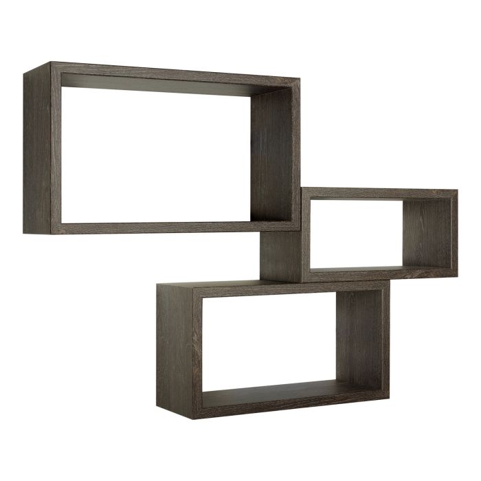 Mensole da parete rettangolari set di 3 pz componibile colore Rovere scuro mod. Trittico main product photo