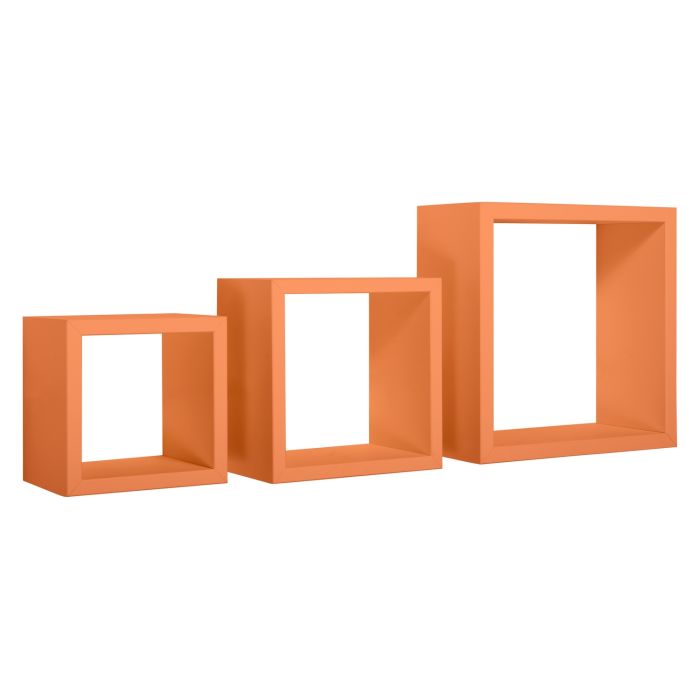 Mensole a cubo da parete set di 3 pz componibile colore Arancione mod. Rubic main product photo