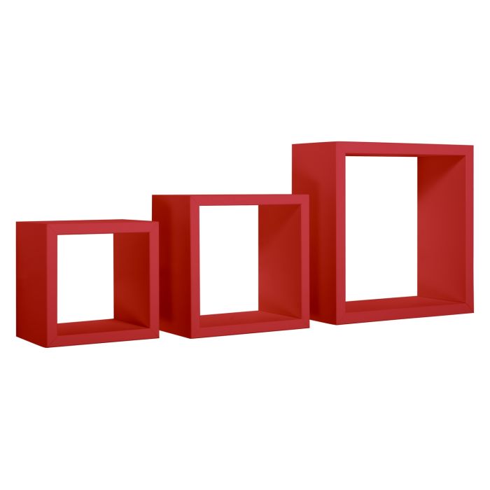 Mensole a cubo da parete set di 3 pz componibile colore Rosso mod. Rubic main product photo