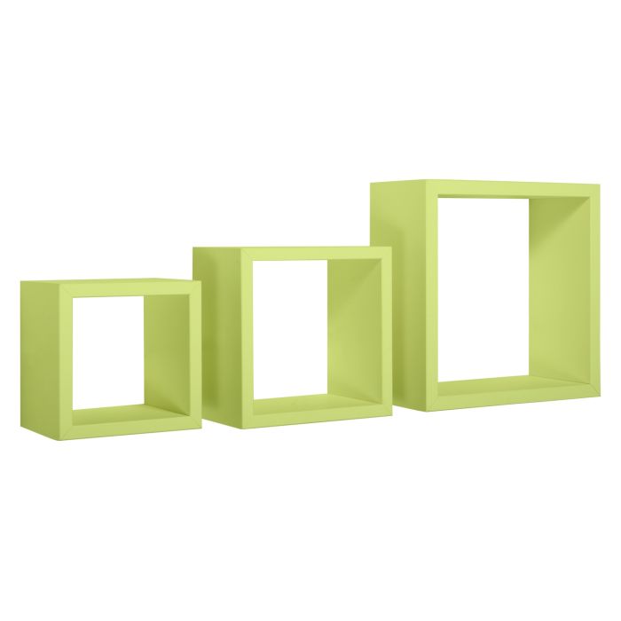 Mensole a cubo da parete set di 3 pz componibile colore Verde mod. Rubic main product photo