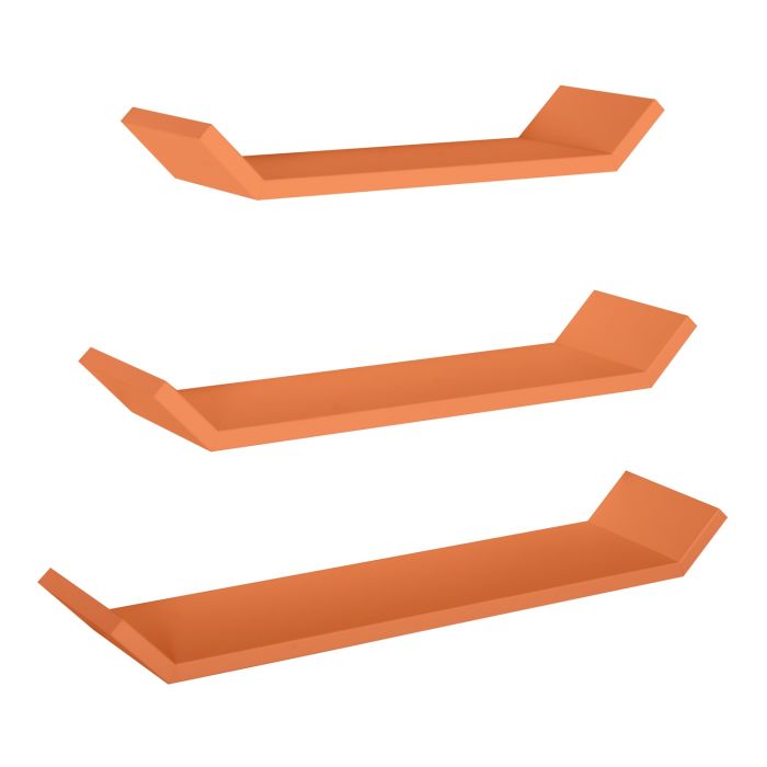 Mensola da parete set di 3 pz componibili colore Arancione mod. Barchetta main product photo