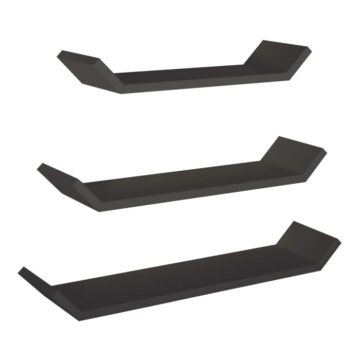Mensola da parete set di 3 pz componibili colore Nero mod. Barchetta main product photo