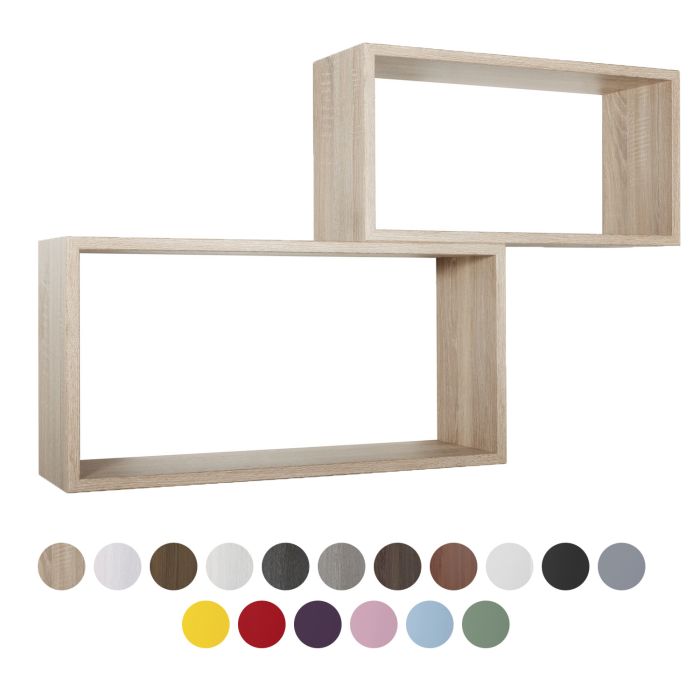 Mensole da parete rettangolari Set di 2 pz vari colori mod. Bislungo main product photo