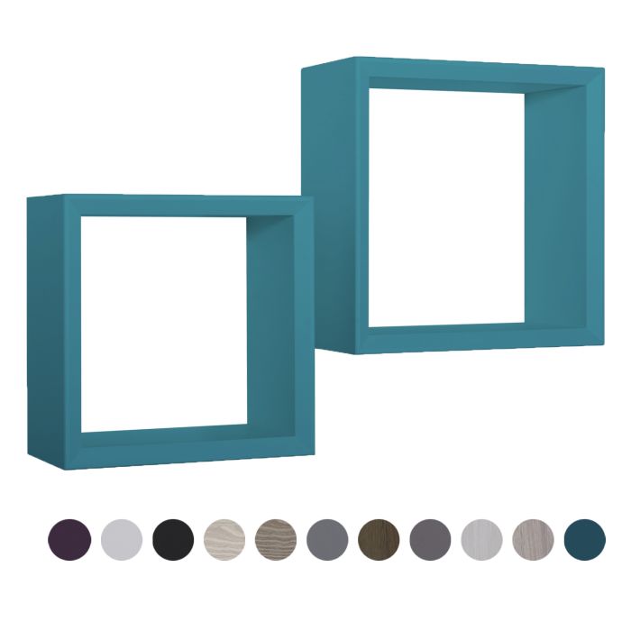 Mensole a cubo da parete Set di 2 pz componibile in vari colori mod. Ginevra main product photo