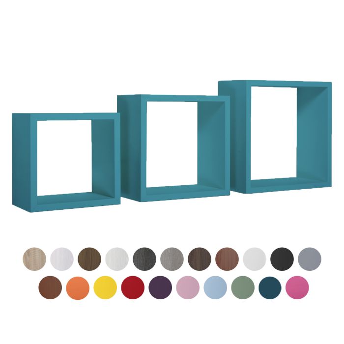 Mensole a cubo da parete set di 3 pz componibile vari colori mod. InCubo main product photo