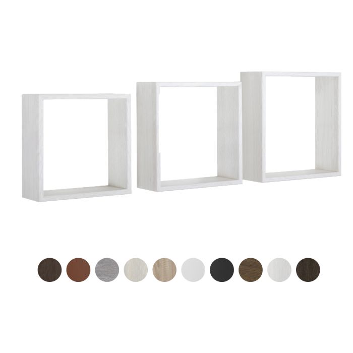 Mensole a cubo da parete set di 3 pz componibile vari colori mod. InCubo Slim main product photo