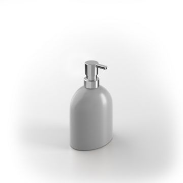 Dispenser Sapone da Appoggio Grigio Nebbia in Porcellana Mod. Bird