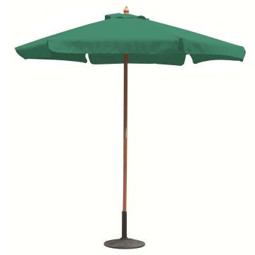 Ombrellone da giardino Ø 2,5 con telo in poliestere Verde Scuro palo in Legno antivento mod. Fantasy