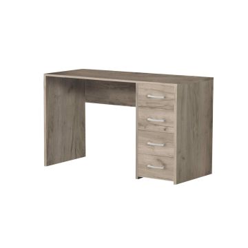 Scrivania porta PC con cassettiera di forma Rettangolare di colore Olmo mod. Topaz