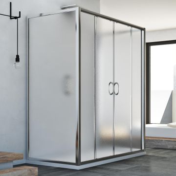 Box Doccia 3 lati 80x150x80 CM H185 stampato C mod. Replay Trio 2 Ante