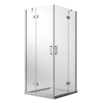 Box Doccia 70x70 CM H190 Trasparente con Easyclean mod. Flip Anta + Anta Ap. Battente