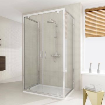 Box Doccia 3 lati 75x130x75 CM H198 trasparente mod. Cristal Trio 2 Ante