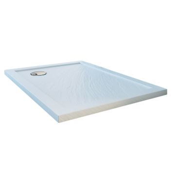 Piatto Doccia Slim 70x70x4 cm Quadrato Acrilico Bordato Bianco Effetto Pietra mod. Flower