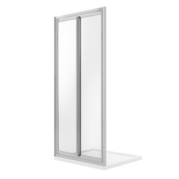 Porta Doccia 70CM H185 Cristallo Trasparente Apertura Saloon con Doppia Anta Battente mod. Clint