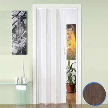 Porta a Soffietto da Interno in PVC Rovere Tortora 88,5x214 cm mod. Luciana